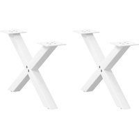 Coffee Table Legs X-Shaped 2 pcs White 60x(30-31) cm Steel vidaXL