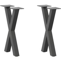 Coffee Table Legs X-Shaped 2 pcs Anthracite 28x(42-43) cm Steel Vidaxl