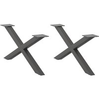 Coffee Table Legs X-Shaped 2 pcs Anthracite 70x(30-31) cm Steel Vidaxl