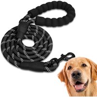 Memkey - Dog Leash, Dog Training Leash, Padded, Soft Handle, Rope for Puppies and Small, Medium and Large Dogs, 1.5 Meters. (1.5M, Black)