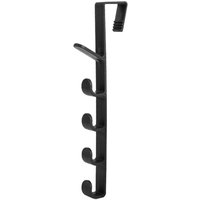 Groofoo - Door Hook Multipurpose Modern Style Punch Free Strong Load Bearing Door Coat Rack for Bedroom Living Room Entrance Black