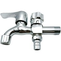 Double faucet, double garden faucet, high quality aluminum alloy faucet, 1/2" x 1/2" connection control for garden