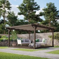Rutland County Garden Furniture Ltd - Double Garden Pergola and Decking Kit - Wood - L420 x W420 cm - Rustic Brown