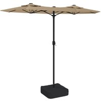 Double-Head Garden Parasol Taupe 316x145 cm Vidaxl