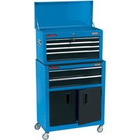 Blue Rolling Toolbox Cabinet with Storage Drawer, 61.6x33x99.8cm by Draper Tools