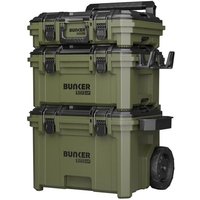 Bunker Rolling Tool Box Stackable 3 Tier Modular Organiser Trolley 9pc Set 31644