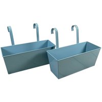 Duck Egg Blue Balcony Hanging Planters (Set of 2)