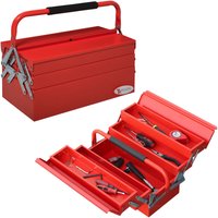 DURHAND Metal Cantilever Toolbox 3 Tier 5 Tray Storage Organizer w/ Carry Handle 45cmx22.5cmx34.5cm