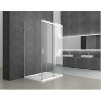 Durovin Bathrooms - u Shape Framless Shower Enclosure - Sliding Door & 2x Side Screen - 8mm Safety Clear Glass (1100 x 800mm)