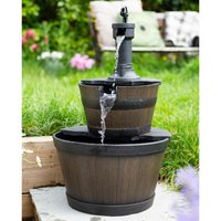 La Hacienda - Easy Fountain Whiskey Bowls Traditional Garden Water Feature Wood Effect