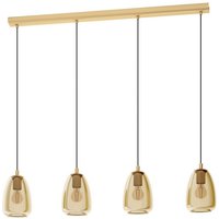 Eglo - Alobrase 4 Lamp Straight Bar Pendant Ceiling Light Brushed Brass