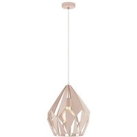 Eglo Carlton Wire Frame Pendant Ceiling Light Pastel Apricot