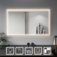 Elegant - 1000 x 600mm Backlit led Illuminated Bathroom Mirror with Light Sensor + Demister