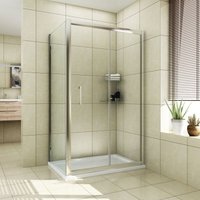 ELEGANT 1300mm Glass Reversible Sliding Wet Room 700mm Shower Screen Panel 8mm Easy Clean Glass Shower Cabin
