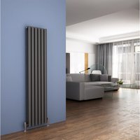 Elegant - 1600 x 354mm Anthracite Designer Radiator Vertical Oval Column Panel Double Panel Rad