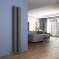 Elegant - 1800 x 354mm Anthracite Designer Radiator Vertical Oval Column Panel Double Panel Rad