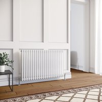 Elegant - 600 x 988mm White Traditional Radiator Horizontal Cast Iron Style Double Column Rad