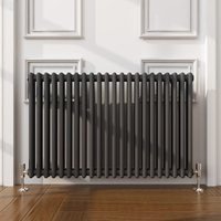 Elegant - 600 x 1010 mm Anthracite Traditional Horizontal Radiator Efficient Radiator Modern Radiator Central Heating Column Rads + Angled Radiator