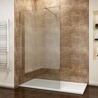 800mm Walk in Shower Enclosure 8mm Easy Clean Glass Wet Room Shower Screen Panel with 1200x900mm Shower Tray + Waste - Elegant