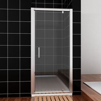 900mm Pivot Hinge Shower Door Aluminium Frame Shower Enclosure 6mm Tempered Glass with 900x1500mm smc Tray + Waste Trap - Elegant