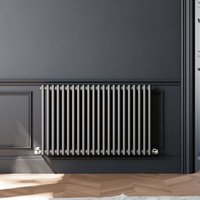 Elegant - Anthracite Horizontal Radiator Cast Iron Radiator Double Radiator Column Rads 600 x 1010 mm