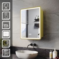 Elegant - Bathroom Wall Cabinets Bathroom Led Mirrors with Shaver Socket Demister 3 Lighting Modes Bathroom Mirror Cabinet, 45x60cm Lime-green