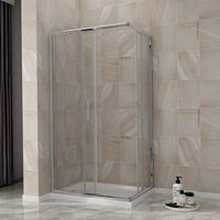 Corner Entry Sliding Shower Enclosure Door Cubicle 900 x 700 mm with Tray - Elegant