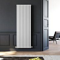 Elegant - Designer Radiator Vertical Column Oval Panel Radiator 1800 x 590 mm White Double Central Heating
