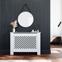 ELEGANT Radiator Covers Medium Modern Cross Slat White for Living Room/Bedroom/Kitchen