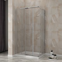 Reversible Corner Entry Shower Enclosure 1000 x 760 mm Sliding Door Cubicle - Elegant