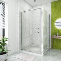 Reversible Shower Enclosure 900 x 700mm Pivot Shower Door Side Panel - Elegant
