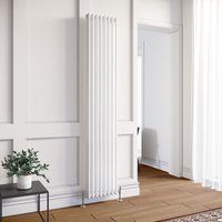 ELEGANT Traditional Radiator 1800 x 380mm Vertical Double Column Cast Iron Style Radiator White