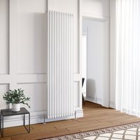 Elegant - Traditional Radiator 1800 x 560mm Vertical Double Column Cast Iron Style Radiator White