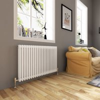 Elegant - Traditional Radiator 600 x 1010mm Horizontal Double Column Cast Iron Style Radiator White