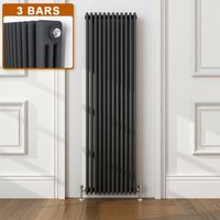Traditional Radiator Anthracite Triple Vertical Cast Iron Grey Tall Radiator - Perfect for Kithcen, Living Room, Bathroom Radiators 3 Column 1800 x