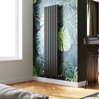 Elegant - Vertical Column Designer Radiator Anthracite Oval Single Panel Rad 1800 x 472mm