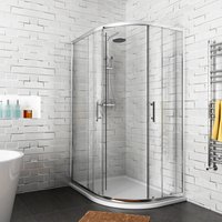 Wet Room Corner Entry Sliding Shower Door 1200x800mm Right Quadrant Shower Enclosure with Tray and Waste Trap - Elegant
