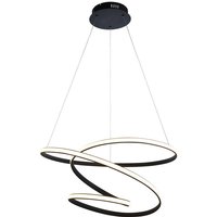 Dune Modern Designer led Pendant Light Swirl Textured Black Finish - Endon
