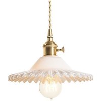 Vintage Ceiling Pendant Light Fixture Decorative E27 Hanging Lamp Glass Chandelier Lamp Shade White