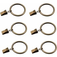 Ensemble de 30 Anneaux de Rideau en Bronze avec Clips/Heavy-Duty décoratif métal drapé Clip Crochets Ensemble avec œillets pour Rideaux, Salle de