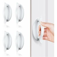 Entry Door Handle, Sliding Door Handle, 4 Pcs White Sticky Door Handle, Plastic Handle Section For Doors And Windows, Cabinets, Drawers, Cabinets