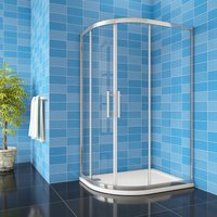 1000x900x1900mm Chrome Offset Cubicle Quadrant Shower Enclosure