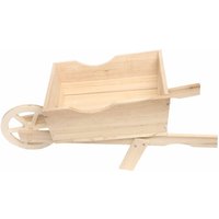 Farmyard style wooden wheelbarrow planter - Natural