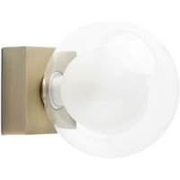 Faro Perla - Bathroom Antique Brass Globe Wall Light 1x g9