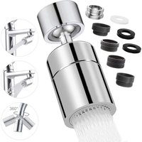 Gotrays - Faucet Aerator, 360° Swivel Kitchen Faucet Nozzle, 2 Modes Water Saving Faucet Aerator, Water Saving Faucet Filter for Kitchen Bathroom