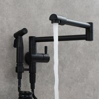 Faucets, kitchen sink faucet, simple and foldable cold brass kitchen mixer tap, wall-mounted rotating bidet faucet, swimming pool faucet
