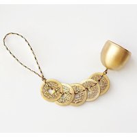 Feng Shui Wind Chime - Lucky Bells with 5 Coins for Wealth and Health in the Home