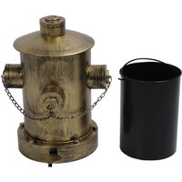 Groofoo - Fire Hydrant Trash Can with Inner Bucket European Iron Retro Practical Large Capacity Wrought Iron Pedal Trash Can for Floor Desktop Gold