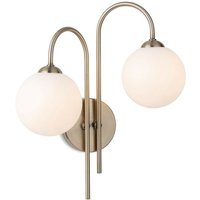 Firstlight Products - Firstlight Lyndon 2 Light Globe Wall Antique Brass with Opal White Glass