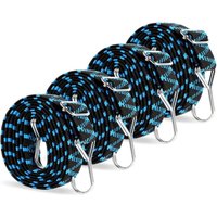 Tinor - Flat Elastic Bungee Cords with Hooks 2M, Adjustable Elastic Bungee Cord with Metal Hook, Elastic Rope for Luggage, Wide Elastic Moving Strap